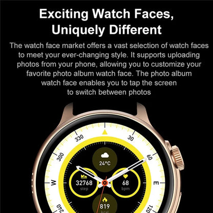 S58 AMOLED Round Screen Bluetooth Call Smart Watch Heart Rate Monitor Fitness Tracker