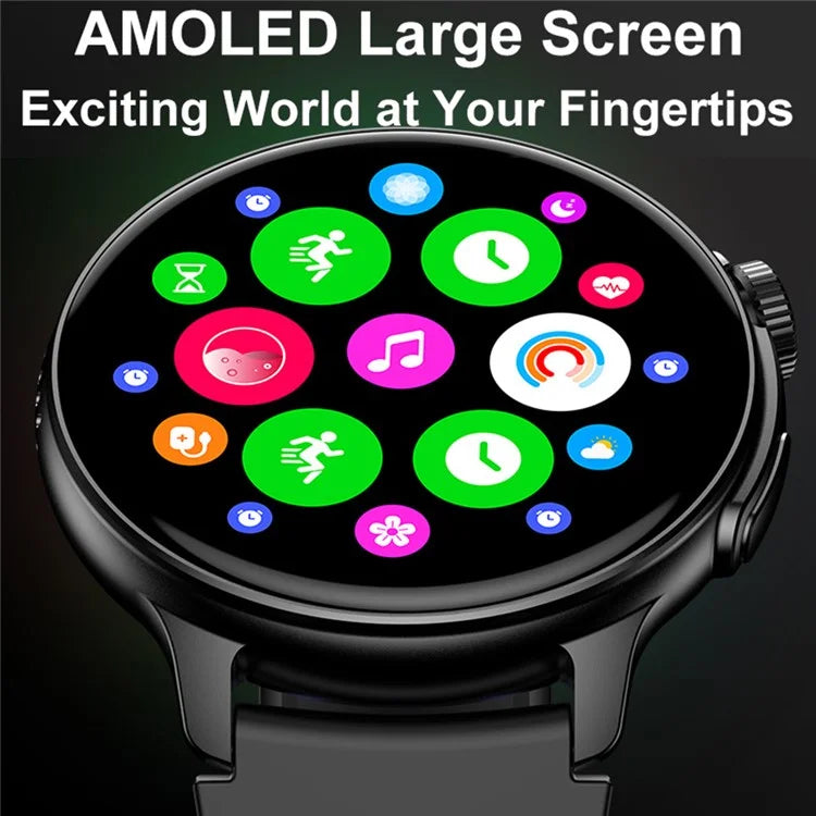 S58 AMOLED Round Screen Bluetooth Call Smart Watch Heart Rate Monitor Fitness Tracker