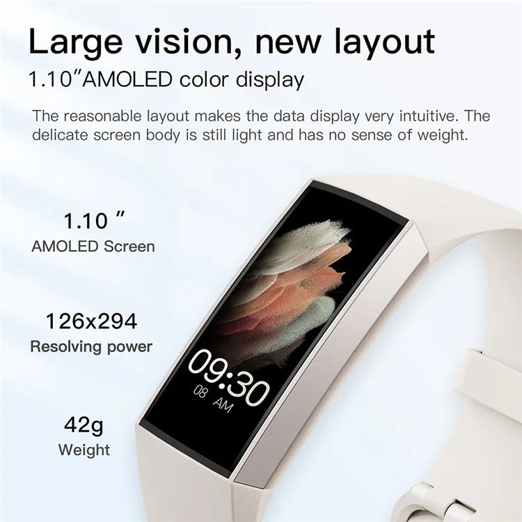 C67 AMOLED Screen Watch Sleep Monitor Wrist Bracelet Waterproof Smart Band (Button Control)