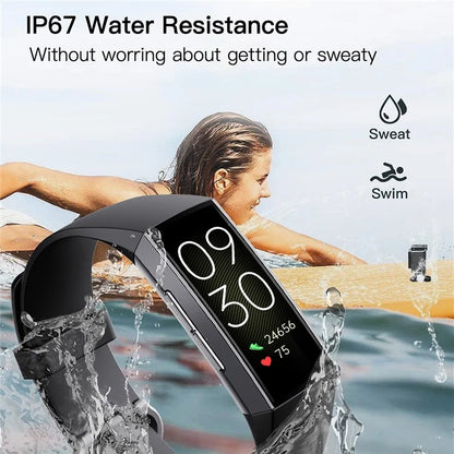 C67 AMOLED Screen Watch Sleep Monitor Wrist Bracelet Waterproof Smart Band (Button Control)