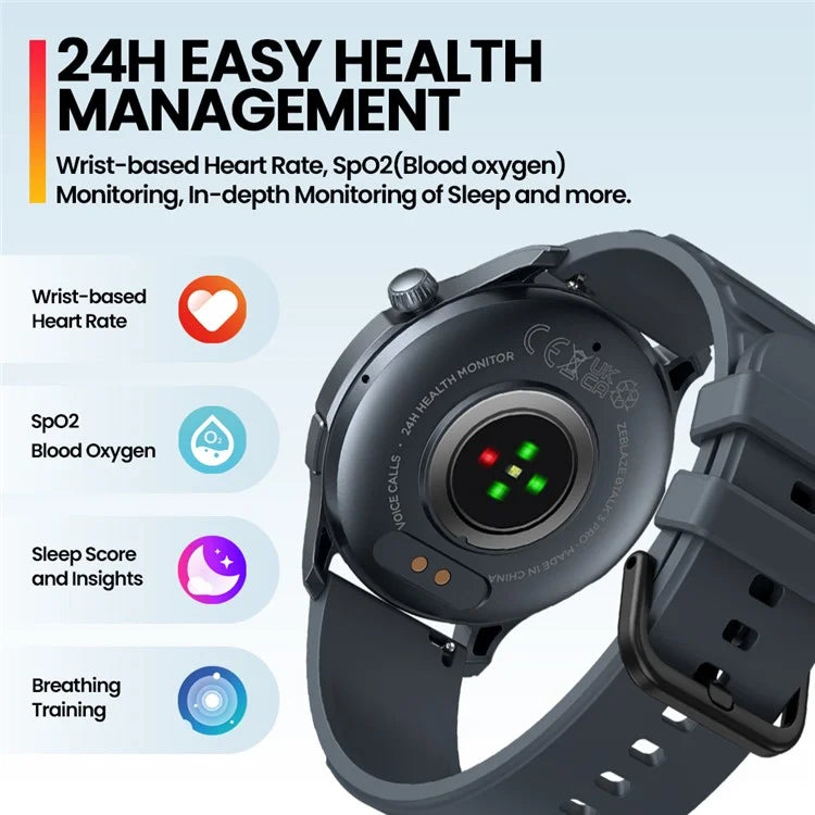 ZEBLAZE Btalk 3 Pro 1.43-inch AMOLED Smart Watch Health Monitoring Bluetooth Call Sports Watch