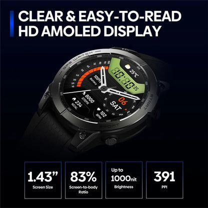 ZEBLAZE Stratos 3 Pro 1.43-inch Bluetooth Call Health Monitor GPS Sports Smart Watch