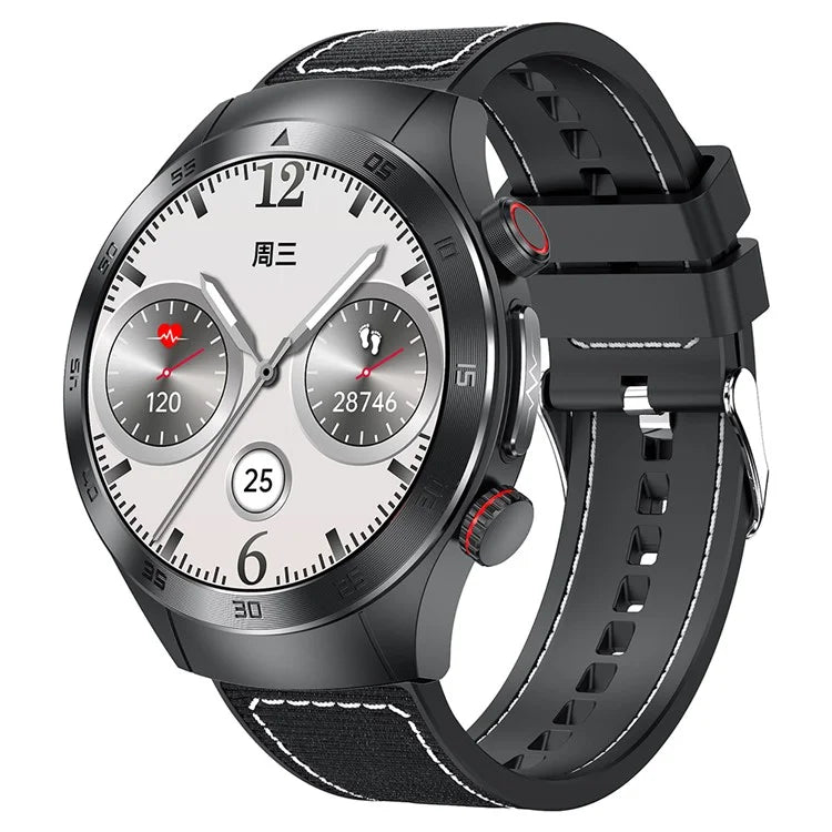 E800 SOS Emergency Call Watch IP68 Waterproof ECG Health Monitor Smart Bracelet (Nylon Strap)