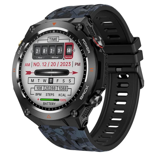 KC82 Altitude Air Pressure Compass Function Men Smart Watch Waterproof Bluetooth Call GPS Outdoor Sports Watch