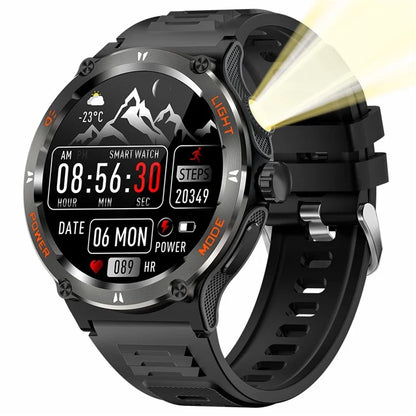 KT76 3ATM Waterproof Health Monitor 1.53-inch Bluetooth Smart Watch with Flashlight