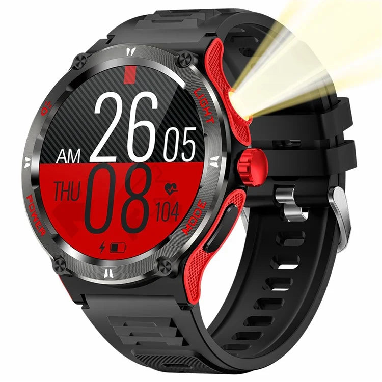 KT76 3ATM Waterproof Health Monitor 1.53-inch Bluetooth Smart Watch with Flashlight
