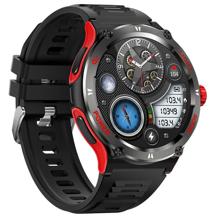 KT76 3ATM Waterproof Health Monitor 1.53-inch Bluetooth Smart Watch with Flashlight