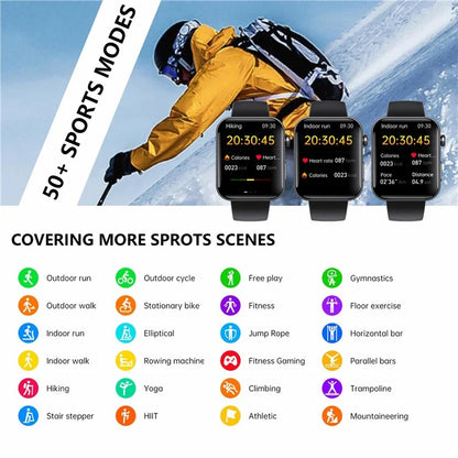 F300 2.10 inch HD Screen Smart Watch Bluetooth Call Heart Rate Monitor Sport Watch+Grey