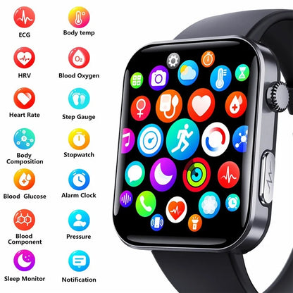 F300 2.10 inch HD Screen Smart Watch Bluetooth Call Heart Rate Monitor Sport Watch+Grey