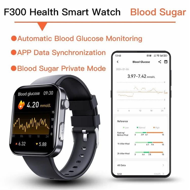 F300 2.10 inch HD Screen Smart Watch Bluetooth Call Heart Rate Monitor Sport Watch+Grey