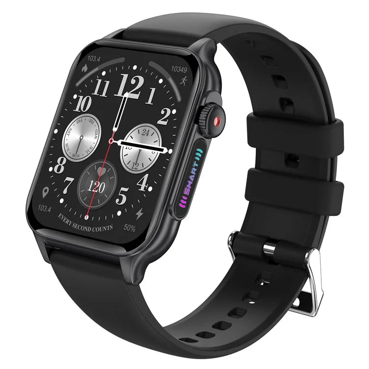P6 Colorful Breathing Light 1.96-inch Square Screen Smart Watch Heart Rate Blood Pressure Monitor