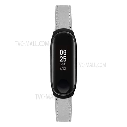 Quality Genuine Leather Watch Band Strap [Black Frame] for Xiaomi Mi Band 5