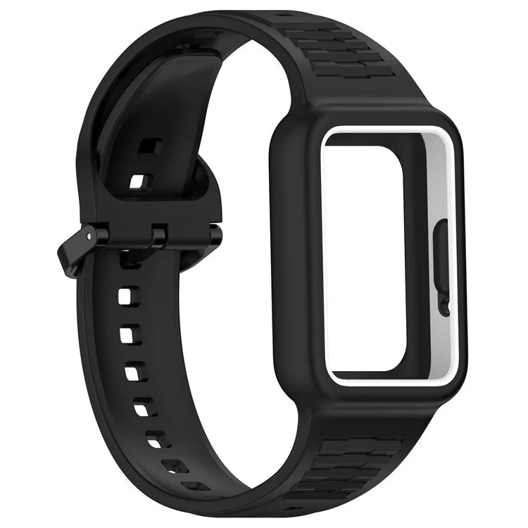 For Samsung Galaxy Fit3 (SM-R390) Watch Strap Integrate Silicone Watch Band with Case