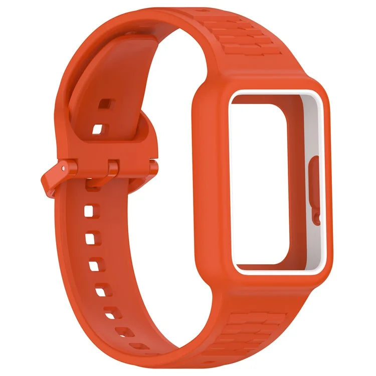 For Samsung Galaxy Fit3 (SM-R390) Watch Strap Integrate Silicone Watch Band with Case