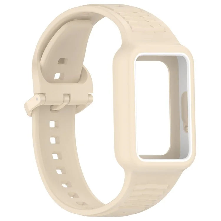 For Samsung Galaxy Fit3 (SM-R390) Watch Strap Integrate Silicone Watch Band with Case