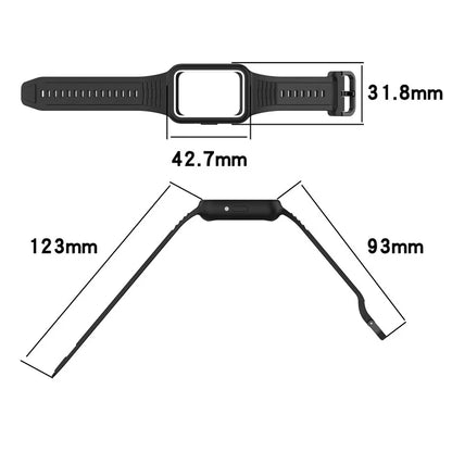 For Samsung Galaxy Fit3 (SM-R390) Watch Strap Integrate Silicone Watch Band with Case