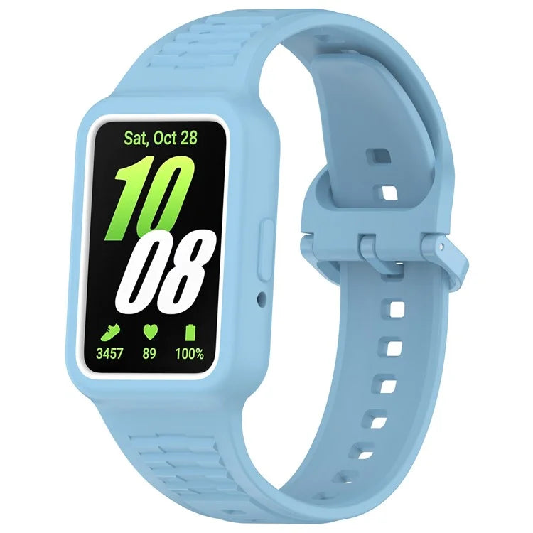 For Samsung Galaxy Fit3 (SM-R390) Watch Strap Integrate Silicone Watch Band with Case