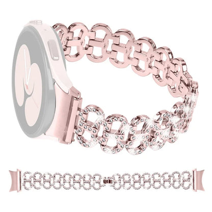 For Samsung Galaxy Watch6 40mm 44mm / Watch6 Classic 43mm 47mm Rhinestones Decor Gourd Shape Watch Band Alloy Strap