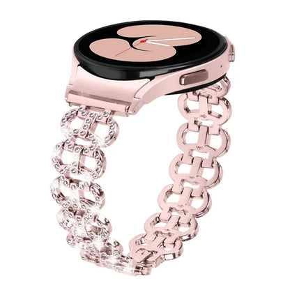 For Samsung Galaxy Watch6 40mm 44mm / Watch6 Classic 43mm 47mm Rhinestones Decor Gourd Shape Watch Band Alloy Strap