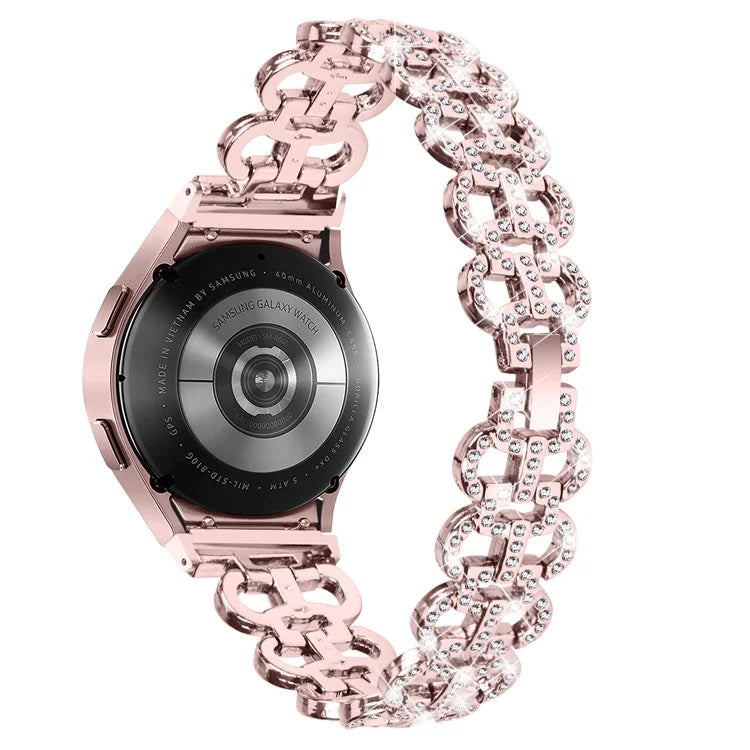 For Samsung Galaxy Watch6 40mm 44mm / Watch6 Classic 43mm 47mm Rhinestones Decor Gourd Shape Watch Band Alloy Strap