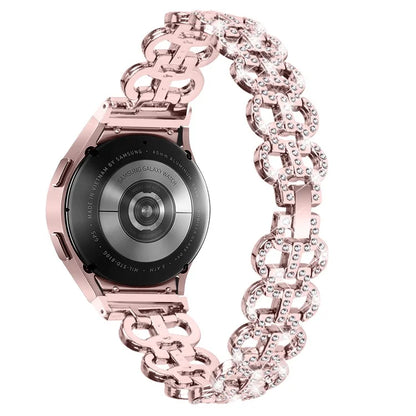 For Samsung Galaxy Watch6 40mm 44mm / Watch6 Classic 43mm 47mm Rhinestones Decor Gourd Shape Watch Band Alloy Strap