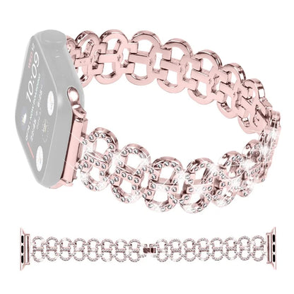 For Apple Watch Series 1 2 3 42mm / 4 5 6 SE 44mm / 7 8 9 45mm / Ultra Ultra 2 49mm Alloy Band Rhinestone Watch Strap