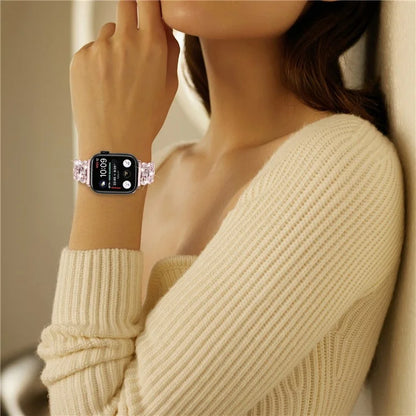 For Apple Watch Series 1 2 3 42mm / 4 5 6 SE 44mm / 7 8 9 45mm / Ultra Ultra 2 49mm Alloy Band Rhinestone Watch Strap