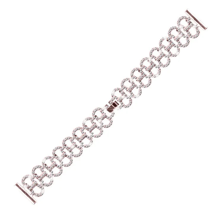 For Garmin Vivomove HR / Vivomove Rhinestones Decor Gourd Shape Band Alloy Watch Strap