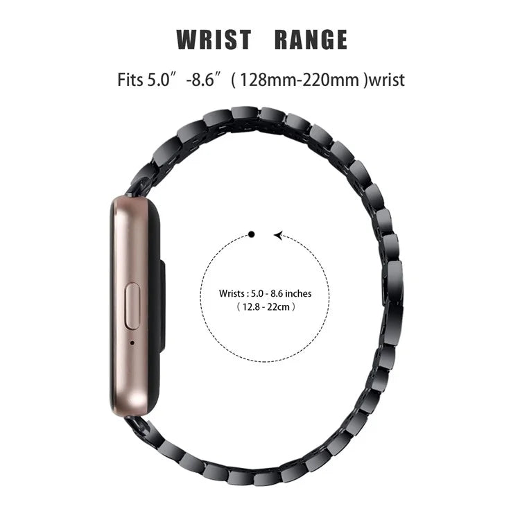 For Samsung Galaxy Fit3 SM-R390 Metal Watch Band Rhinestones Decor Replacement Strap