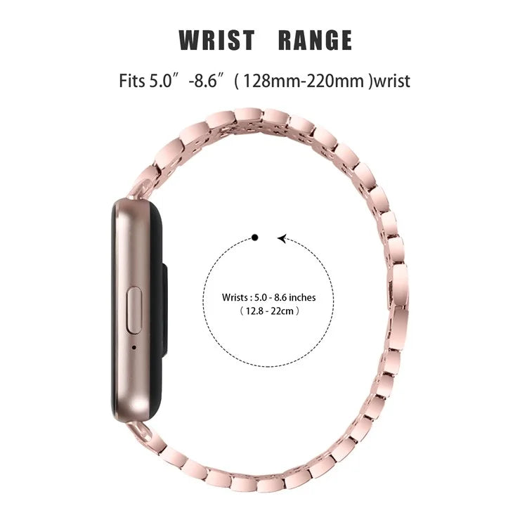 For Samsung Galaxy Fit3 SM-R390 Metal Watch Band Rhinestones Decor Replacement Strap