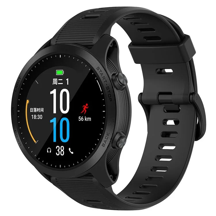 For Garmin Forerunner 945 / 935 Replacement Wrist Band Steel Buckle Textured Silicone Watch Strap