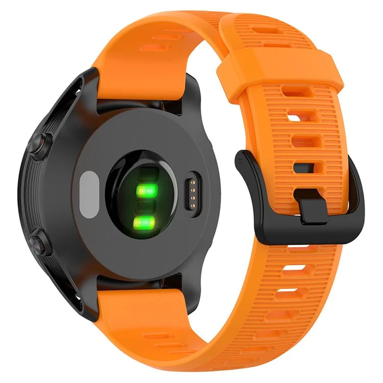 For Garmin Forerunner 945 / 935 Replacement Wrist Band Steel Buckle Textured Silicone Watch Strap