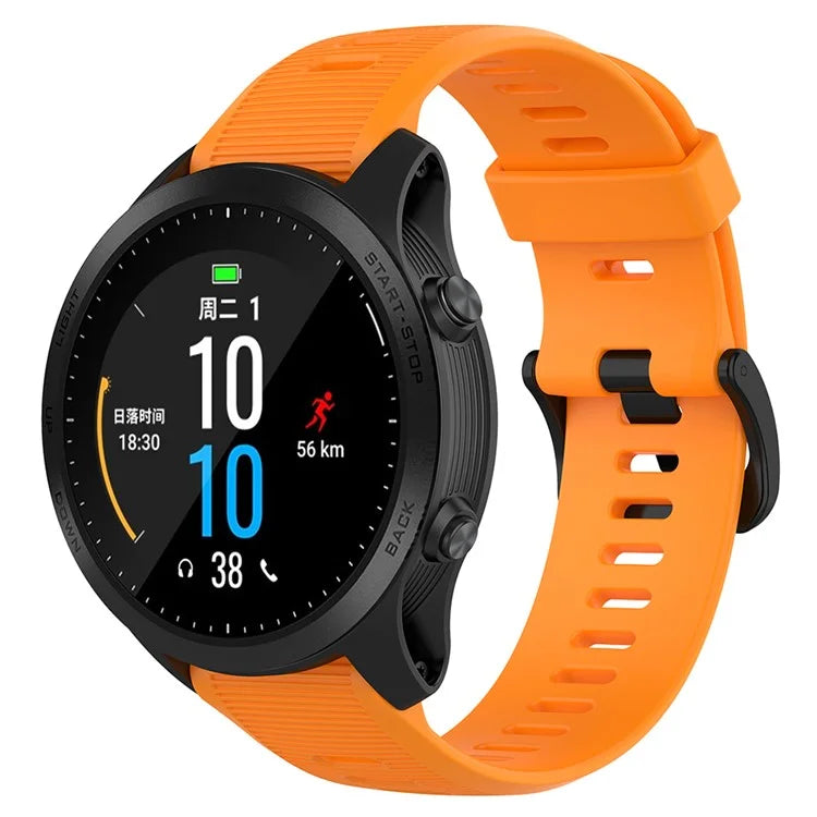 For Garmin Forerunner 945 / 935 Replacement Wrist Band Steel Buckle Textured Silicone Watch Strap