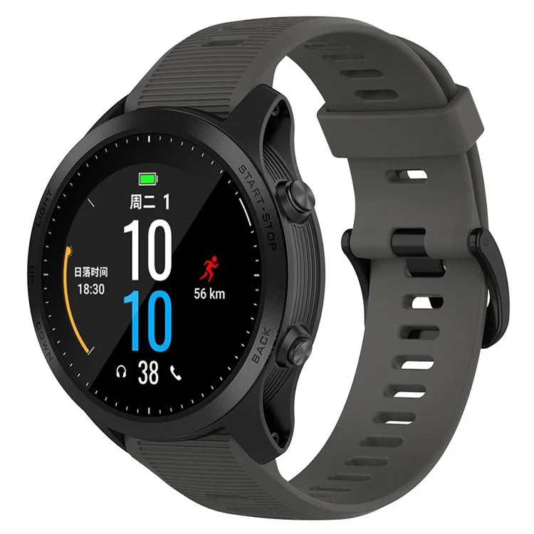 For Garmin Forerunner 945 / 935 Replacement Wrist Band Steel Buckle Textured Silicone Watch Strap