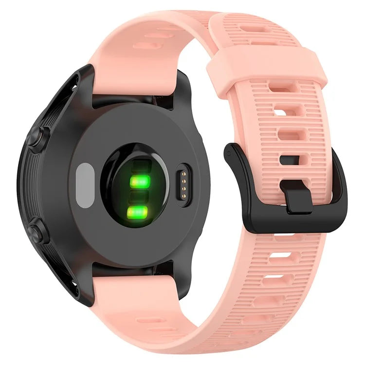 For Garmin Forerunner 945 / 935 Replacement Wrist Band Steel Buckle Textured Silicone Watch Strap