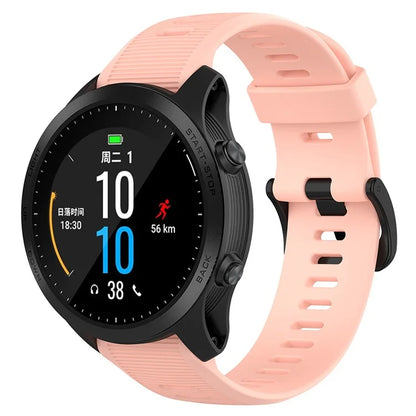 For Garmin Forerunner 945 / 935 Replacement Wrist Band Steel Buckle Textured Silicone Watch Strap