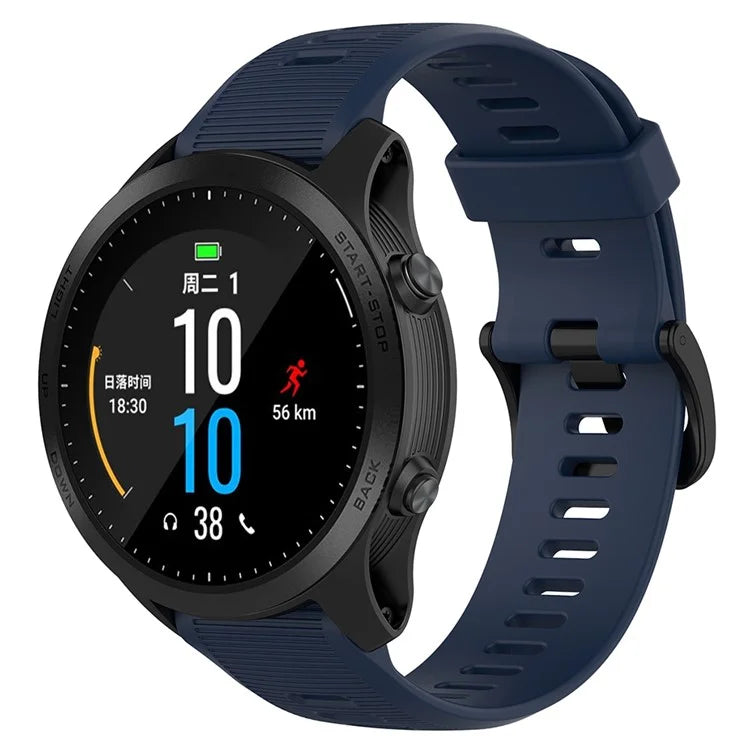 For Garmin Forerunner 945 / 935 Replacement Wrist Band Steel Buckle Textured Silicone Watch Strap