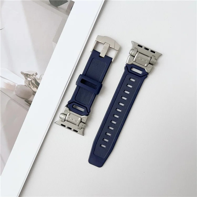Mechanical Style TPU Watch Strap for Apple Watch Series 9 8 7 41mm / 6 5 4 SE (2023) SE (2022) SE 40mm / 3 2 1 38mm Wrist Band