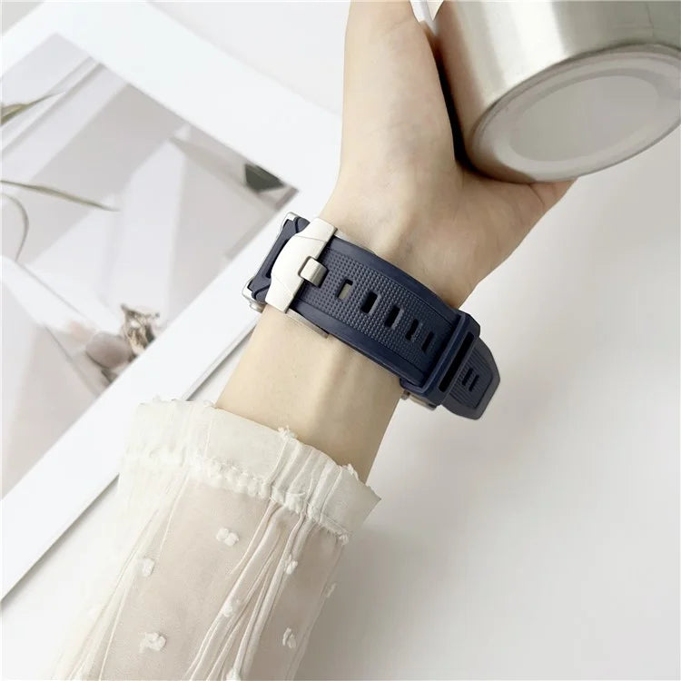 Mechanical Style TPU Watch Strap for Apple Watch Series 9 8 7 41mm / 6 5 4 SE (2023) SE (2022) SE 40mm / 3 2 1 38mm Wrist Band