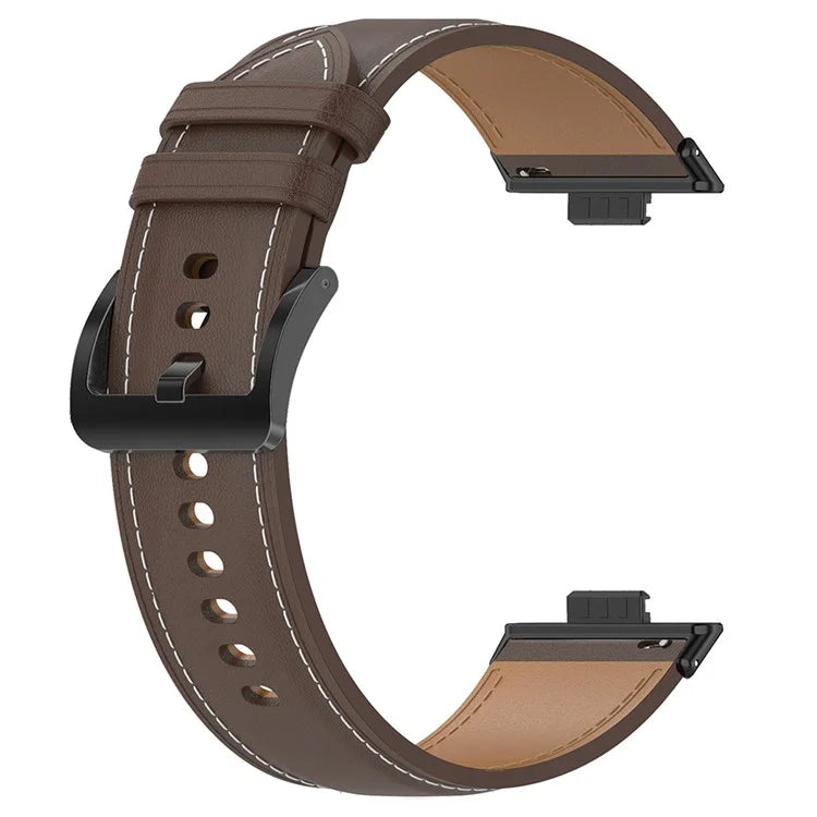 For Huawei Watch Fit 3 Watch Strap Genuine Cow Leather Adjustable Wrist Band