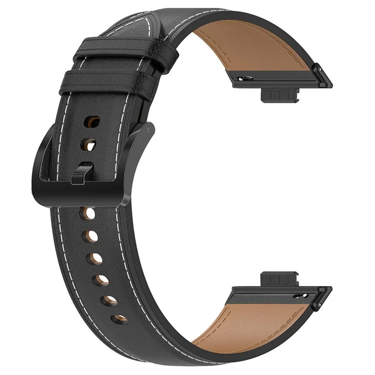 For Huawei Watch Fit 3 Watch Strap Genuine Cow Leather Adjustable Wrist Band
