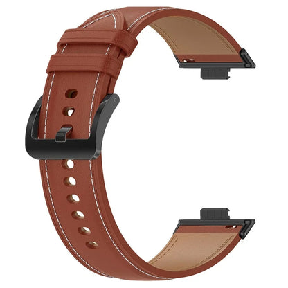 For Huawei Watch Fit 3 Watch Strap Genuine Cow Leather Adjustable Wrist Band