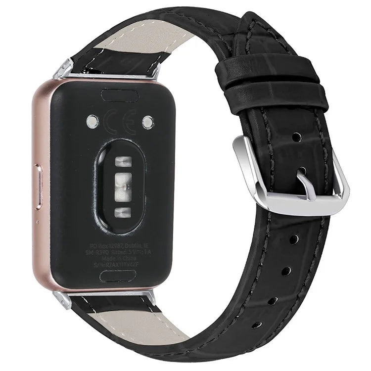 Smooth PU Leather Watch Strap for Samsung Galaxy Fit3 SM-R390 Wrist Bracelet Band