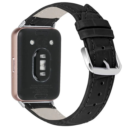 Smooth PU Leather Watch Strap for Samsung Galaxy Fit3 SM-R390 Wrist Bracelet Band