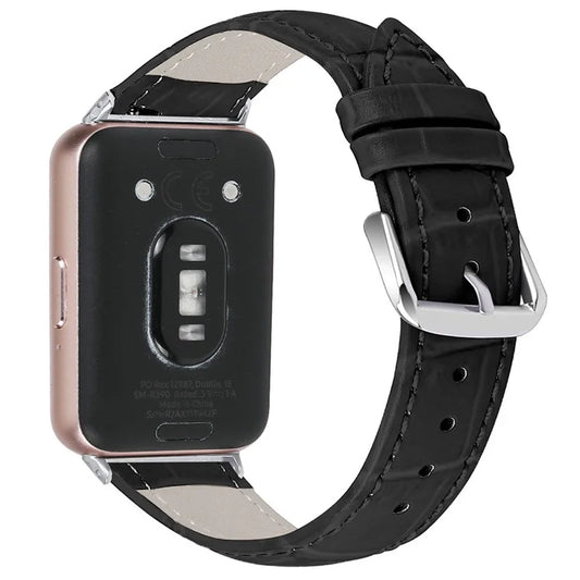 Smooth PU Leather Watch Strap for Samsung Galaxy Fit3 SM-R390 Wrist Bracelet Band
