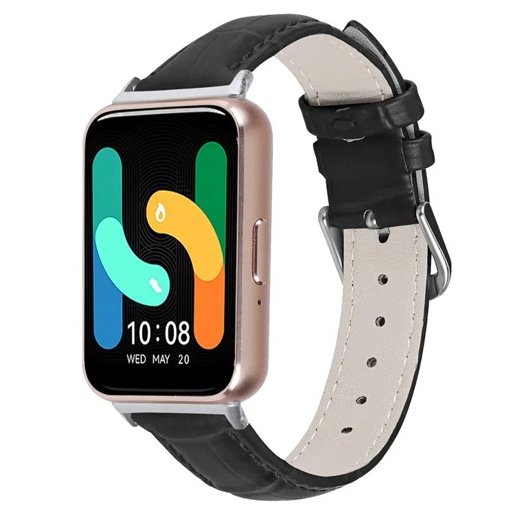 Smooth PU Leather Watch Strap for Samsung Galaxy Fit3 SM-R390 Wrist Bracelet Band