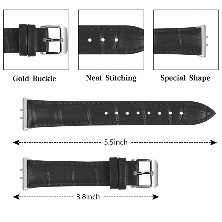 Smooth PU Leather Watch Strap for Samsung Galaxy Fit3 SM-R390 Wrist Bracelet Band