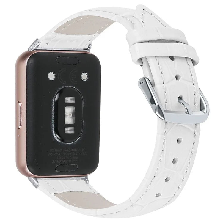 Smooth PU Leather Watch Strap for Samsung Galaxy Fit3 SM-R390 Wrist Bracelet Band