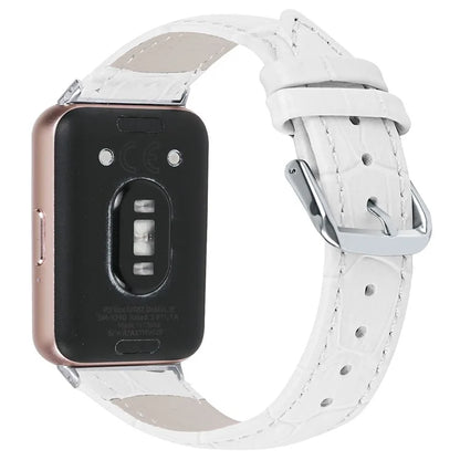 Smooth PU Leather Watch Strap for Samsung Galaxy Fit3 SM-R390 Wrist Bracelet Band