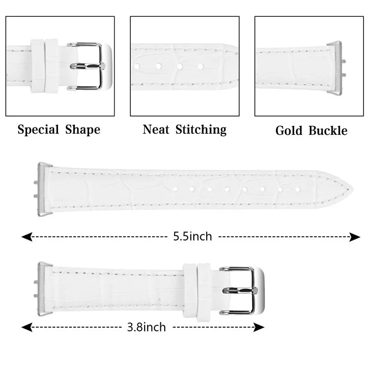 Smooth PU Leather Watch Strap for Samsung Galaxy Fit3 SM-R390 Wrist Bracelet Band